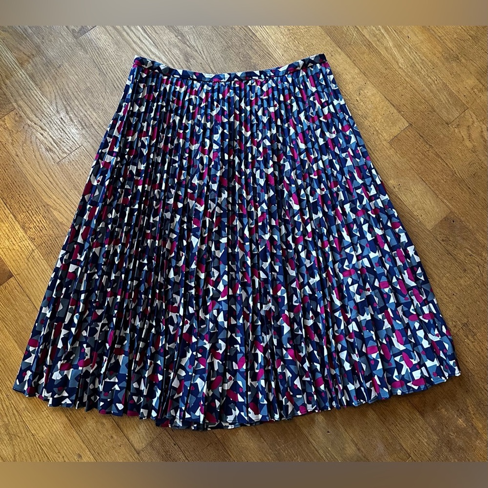 RALPH LAUREN Women’s Accordion Pleated Lined Geometric Print Skirt Size 6 USA